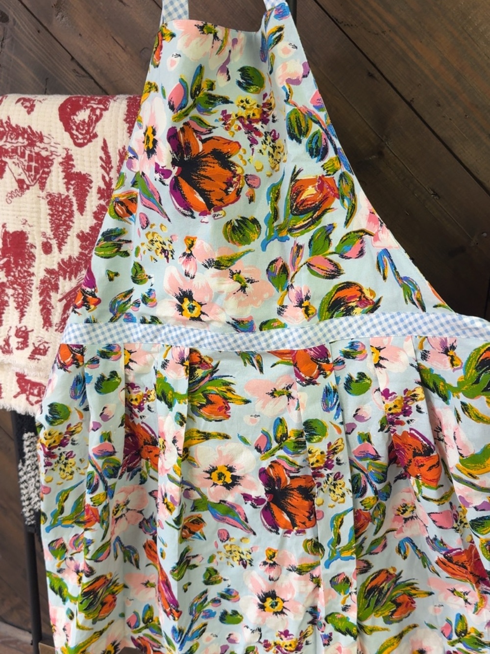 Vera Bradley Floral Sundress in Light Blue with Pink and Orange Accents